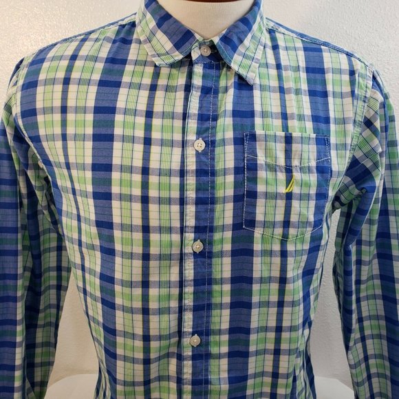 Nautica Boys Men Button Up Shirt Size 18/20 Long S - Picture 5 of 8